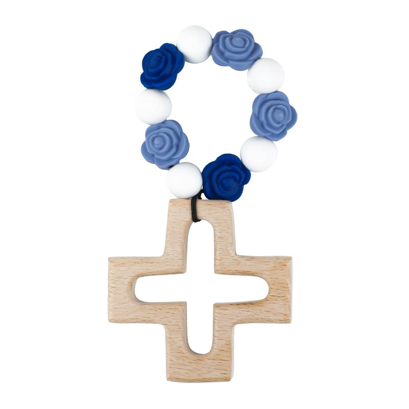 Sumalon Cross Baptism Silicone Rosary, First Communion Rosary Collection Shower Christian Communion Gifts - Image 1